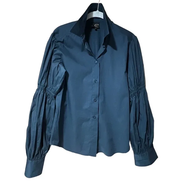 JUST CAVALLI - Navy Blue Women Designer Top/Shirt - Size EU44 /US8 M - Picture 1 of 4